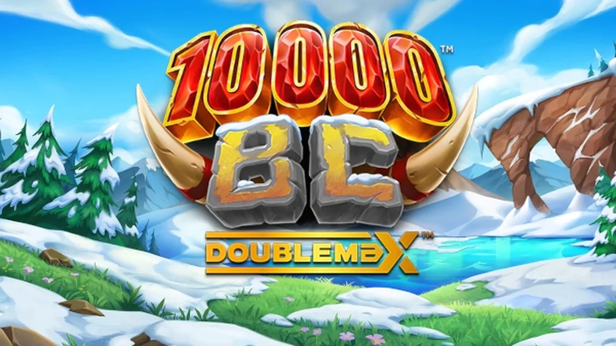Interface de jogo do slot 10000 BC DoubleMax com temática de Era do Gelo